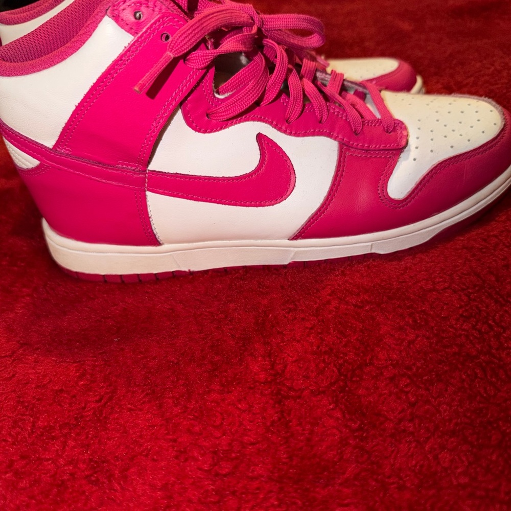 Nike Women's Hot Pink and White High-Top Sneakers